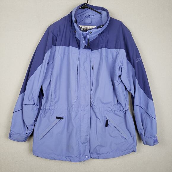Columbia Women's XL Core Interchange Softshell Jacket Blue Periwinkle Colorblock - Picture 1 of 13
